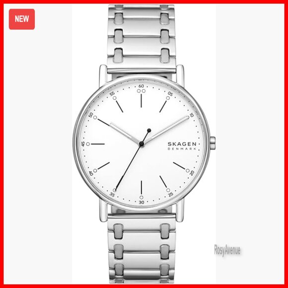 Men's Stainless Steel Watch 40mm Quartz Water Resistant Minimalist